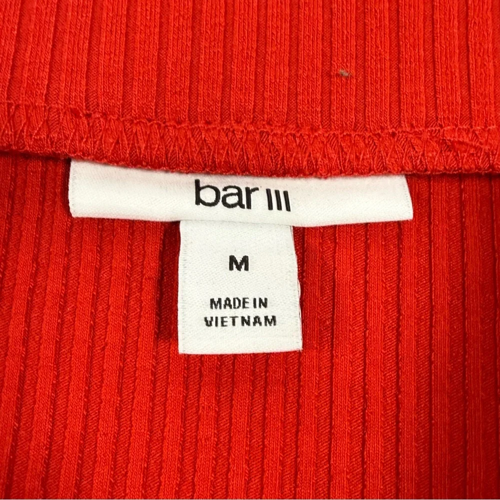 Burnt Orange Red Ribbed Knit Bar III Bodycon Midi Skirt Size M Medium - Picture 7 of 10
